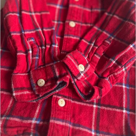 Baby Gap Red Plaid Button Down Flannel Shirt 18-24 months 100% Cotton - Picture 5 of 11